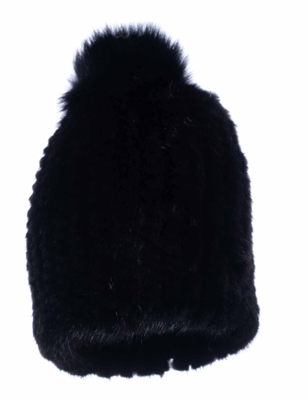 8274 Real Fur Beanie Hat Weather Mink Fur Knitted Hat with Fox Fur Pom Soft